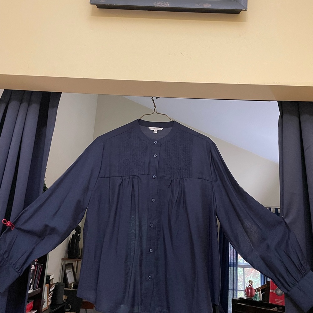 Chic Navy Women's Button Down Shirt